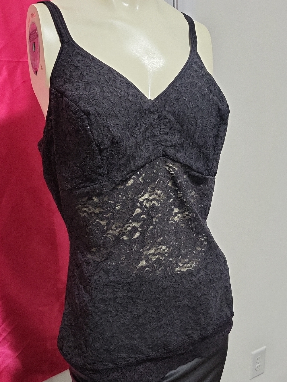 Maidenform Flexees Shaping Camisole Black Lace Size 3XL